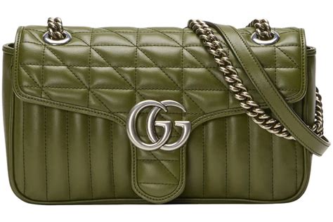 Gucci GG Marmont Small Forest Green Matelasse 